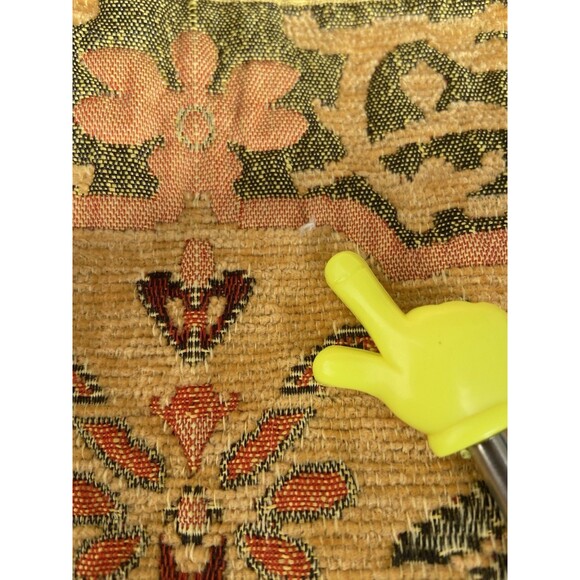 Vtg Hand Woven Lebanese Mat Tapestry Tablecloth Square Jacquard Woven Fringe - Picture 4 of 16